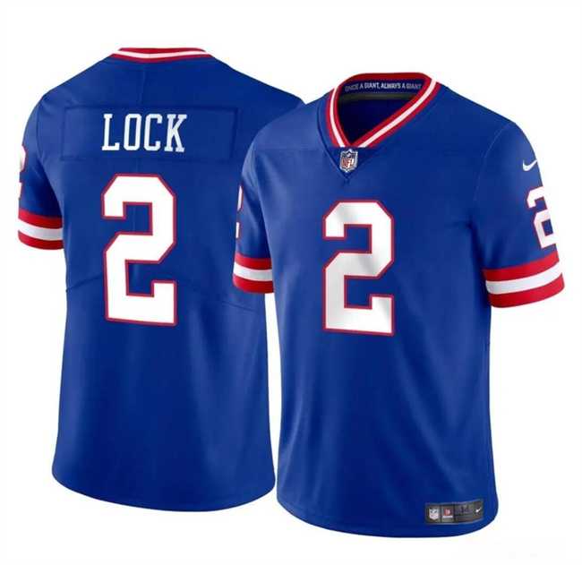 Men & Women & Youth New York Giants #2 Drew Lock Blue Throwback Vapor Untouchable Limited Football Stitched Jersey->new york giants->NFL Jersey